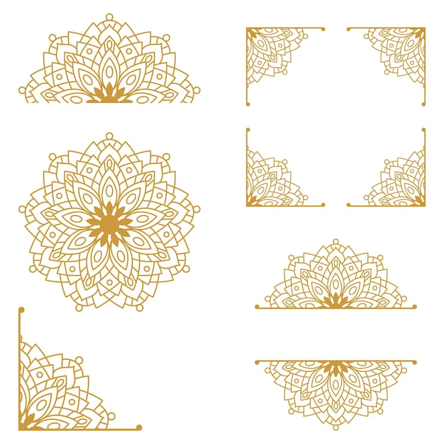 Conjunto de colecciones de elementos de diseño de Mandala