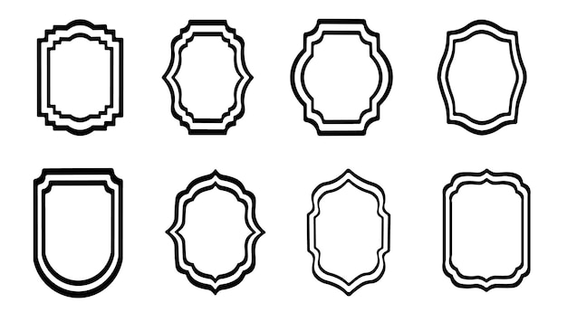 Conjunto de colecciones de formas de etiquetas y insignias vintage Ilustración vectorial plantilla negra