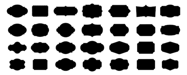 Conjunto de colecciones de formas de etiquetas y insignias vintage Ilustración vectorial
