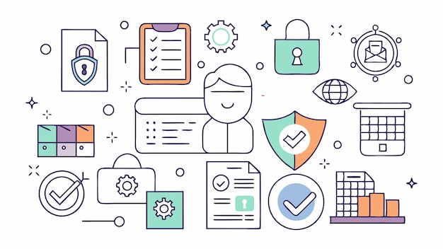 Conjunto de colecciones de iconos de protección de datos