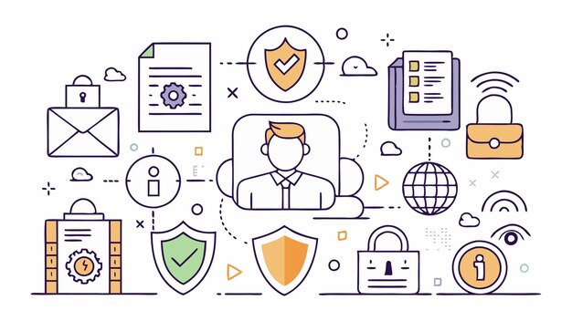 Conjunto de colecciones de iconos de protección de datos