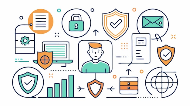 Conjunto de colecciones de iconos de protección de datos