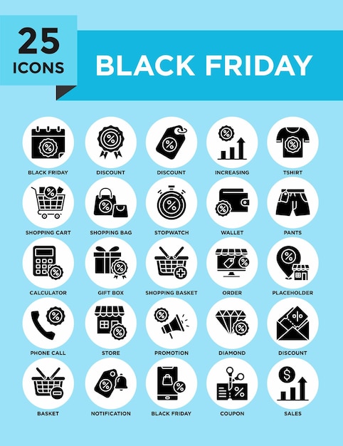 Conjunto de colecciones de iconos del Viernes Negro