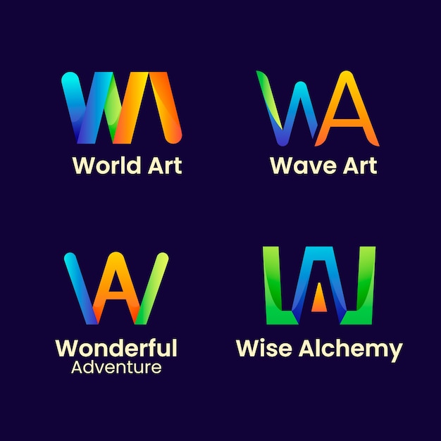Conjunto de colecciones de logotipos Wa