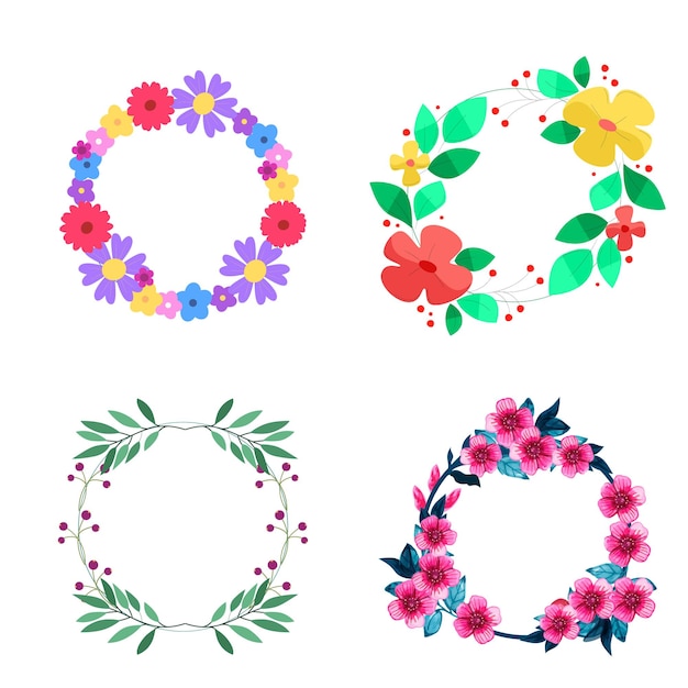 Conjunto de colecciones de marcos bordes florales ramas de árboles forma forma rectángulo arco rústico dibujado a mano wat