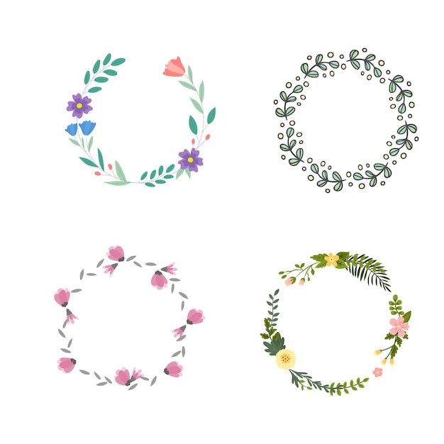 Conjunto de colecciones de marcos bordes florales ramas de árboles forma forma rectángulo arco rústico dibujado a mano wat
