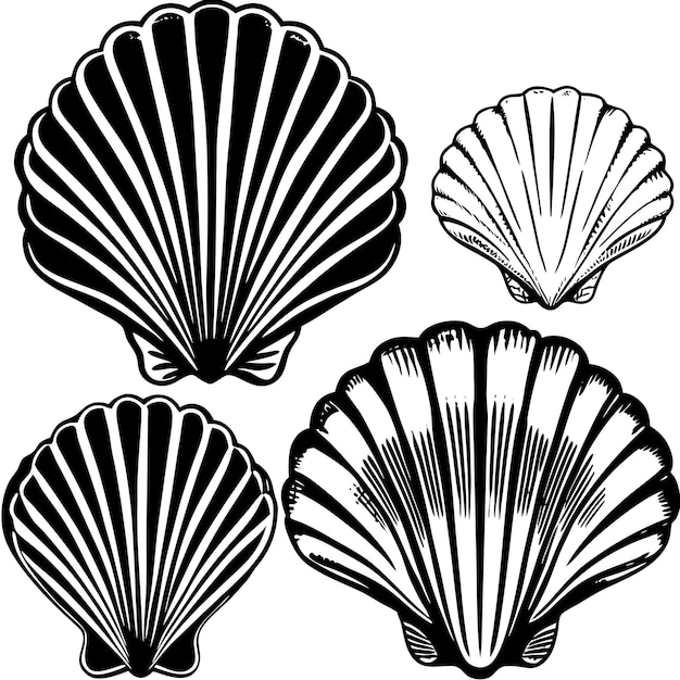 Conjunto de colecciones de siluetas de formas de modos de imagen vectorial