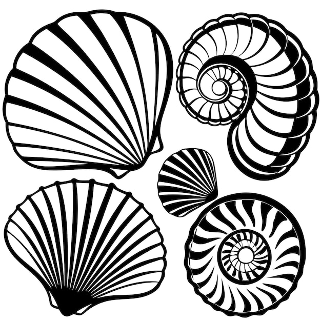 Conjunto de colecciones de siluetas de formas de modos de imagen vectorial