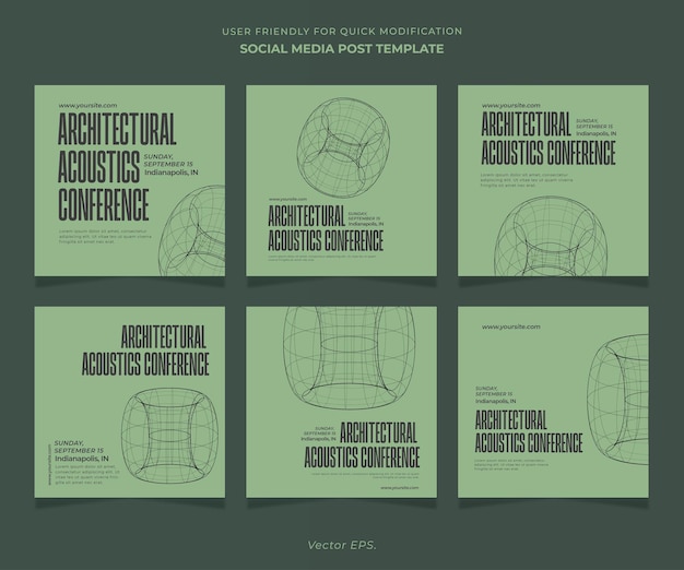 Conjunto de colecciones simples Vector de conferencias de arquitectura de medios sociales Plantilla