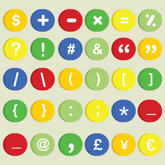 conjunto de colecciones de tipografía de puntuación vectorial