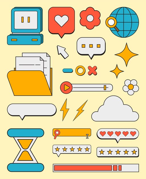 Conjunto de colecciones de vectores retro