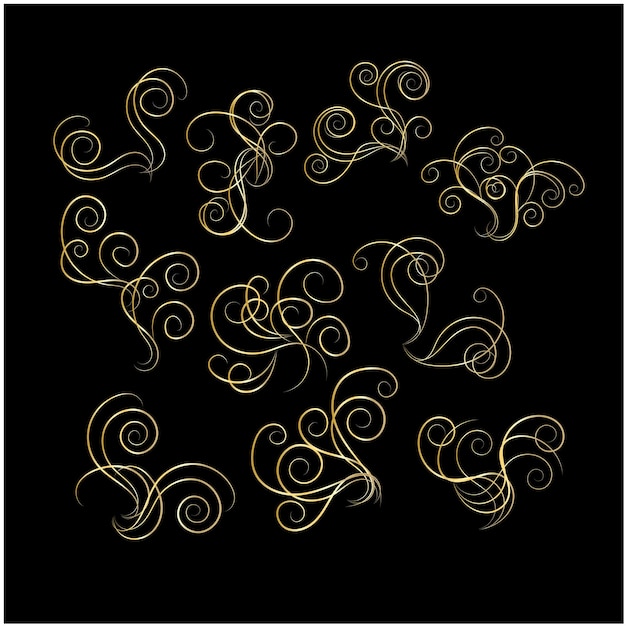 conjunto de colecciones vectoriales de la ilustración vectorial del ornamento de la etiqueta