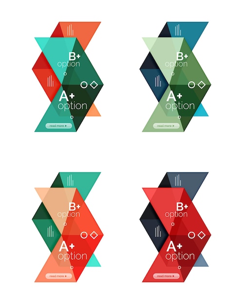 Conjunto de color abstracto opción de flecha plantillas infográficas fondos vectoriales para diagrama de diseño de flujo de trabajo opciones de número o diseño web