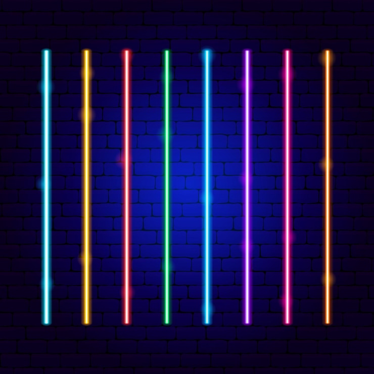 Vector conjunto de colores cyber lines neon