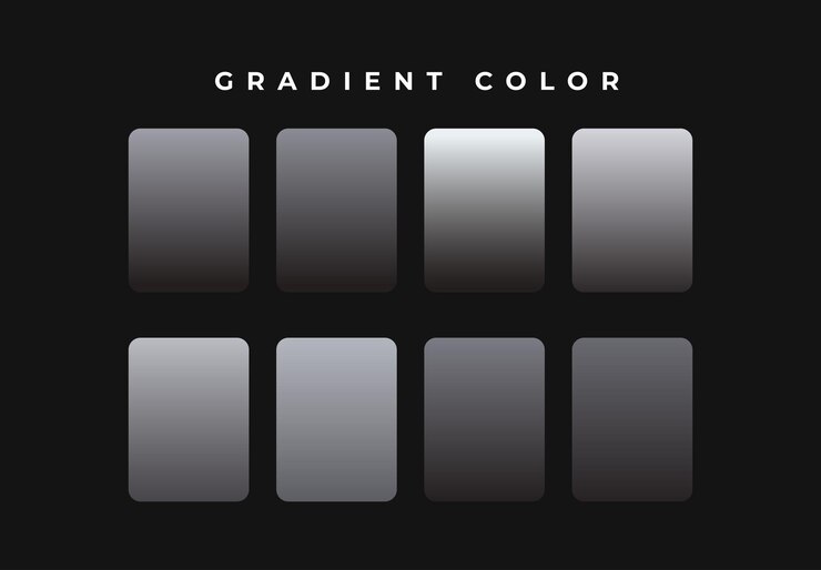 Vector conjunto de colores de gradiente plateado