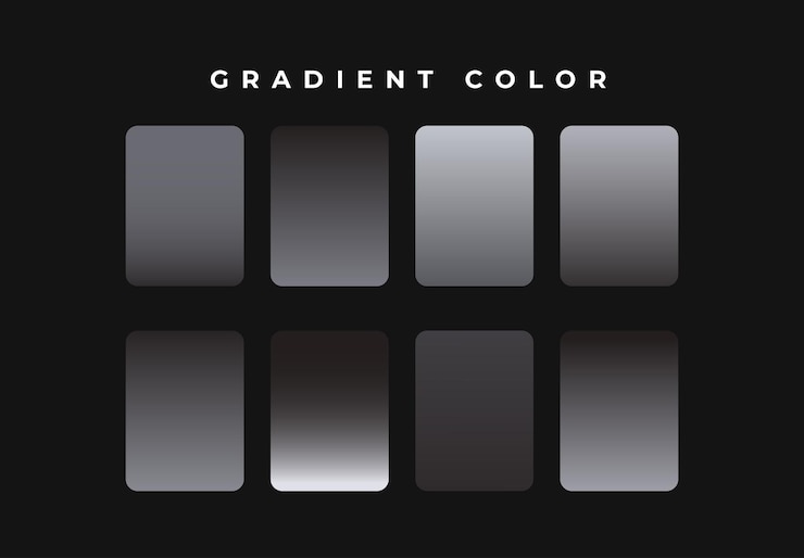 Vector conjunto de colores de gradiente plateado