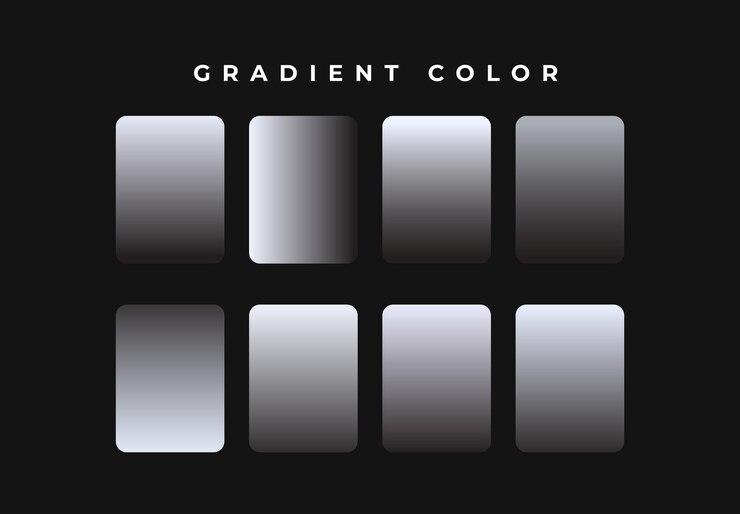 Vector conjunto de colores de gradiente plateado