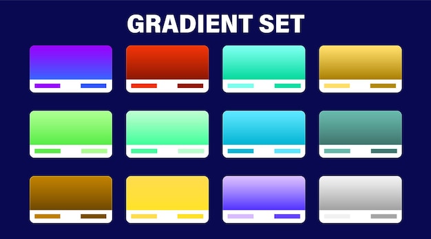 Conjunto de colores de gradiente para UIUX y Branding