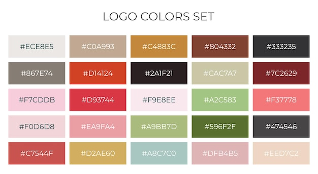 Vector conjunto de colores del logotipo con códigos de color