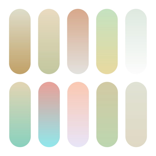 Conjunto de colores pastel con gradientes de colores suaves