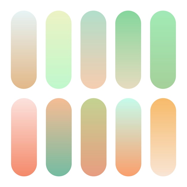 Conjunto de colores pastel con gradientes de colores suaves