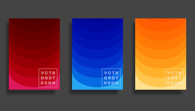 Conjunto de una colorida cubierta de degradado