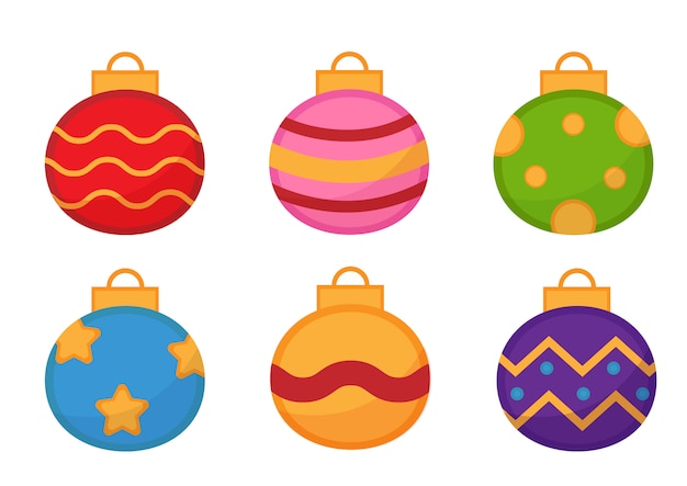 Conjunto de coloridas bolas de navidad