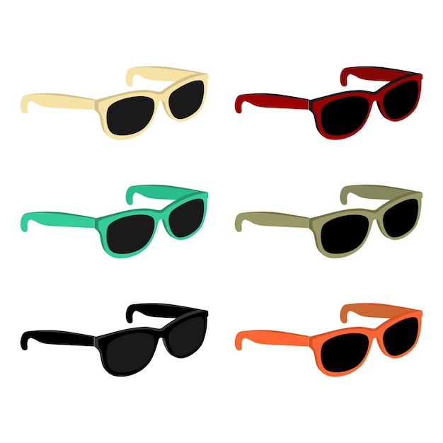 conjunto de coloridas gafas de sol clásicas retro vintage