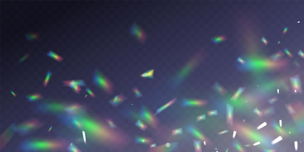 Un conjunto de coloridas lentes vectoriales de luz de arco iris de cristal y efectos transparentes de destello Superposición para la parte posterior