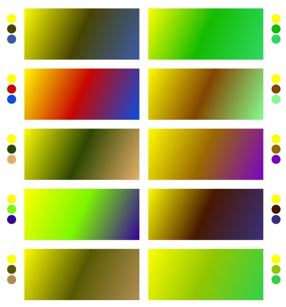 un conjunto colorido de colores con diferentes colores y colores