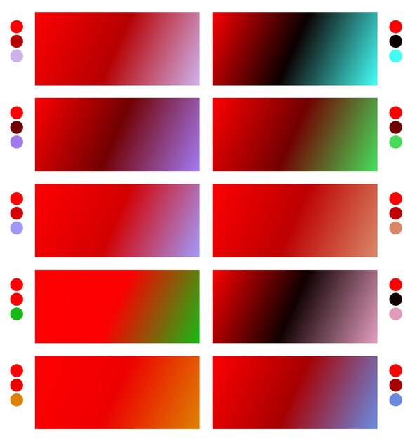 un conjunto colorido de colores con diferentes colores y colores