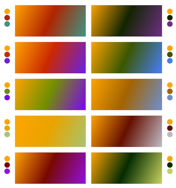 un conjunto colorido de colores con diferentes colores y colores