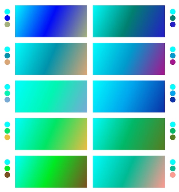 un conjunto colorido de colores con diferentes colores