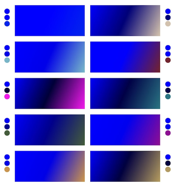 un conjunto colorido de cuadrados azules y púrpuras con diferentes colores