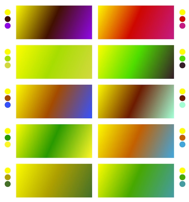 Vector un conjunto colorido de cuadrados con diferentes colores y un fondo blanco