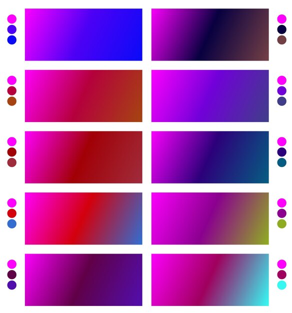 un conjunto colorido de diferentes colores con un borde púrpura y rojo