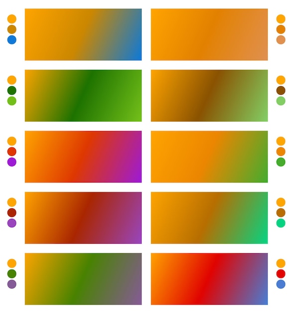 un conjunto colorido de diferentes colores con diferentes colores