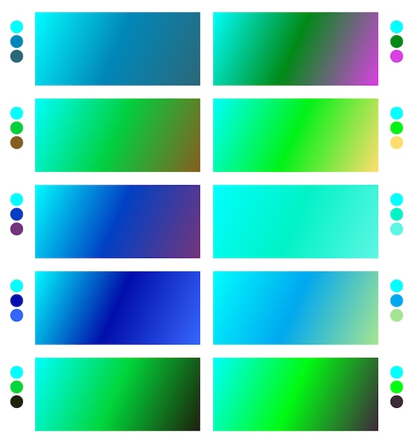 un conjunto colorido de diferentes colores con diferentes colores