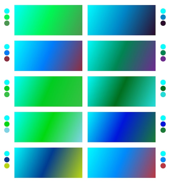 un conjunto colorido de diferentes colores con diferentes colores