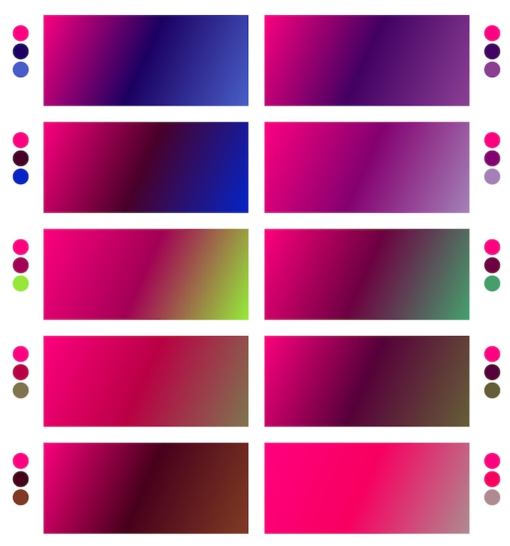 Vector un conjunto colorido de diferentes colores con un fondo blanco