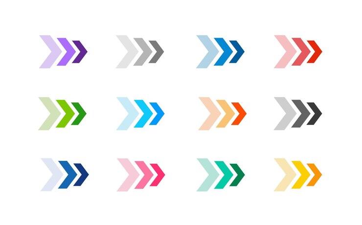 Vector conjunto colorido de flechas web modernas, gran diseño para cualquier propósito. conjunto de iconos de cursor.