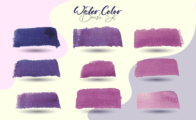 Conjunto colorido de manchas de salpicaduras de acuarela aisladas