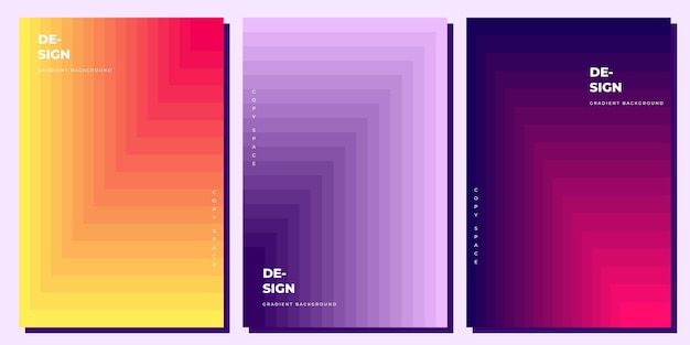 Un conjunto de coloridos carteles degradados para una empresa de marketing digital.
