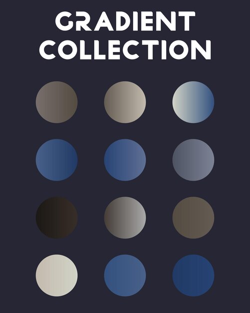 Un conjunto de combinaciones de colores Colección de gradientes Ilustración vectorial