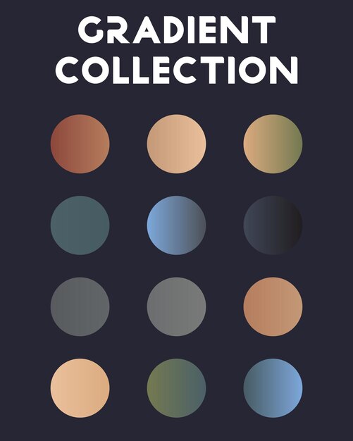 Un conjunto de combinaciones de colores Colección de gradientes Ilustración vectorial