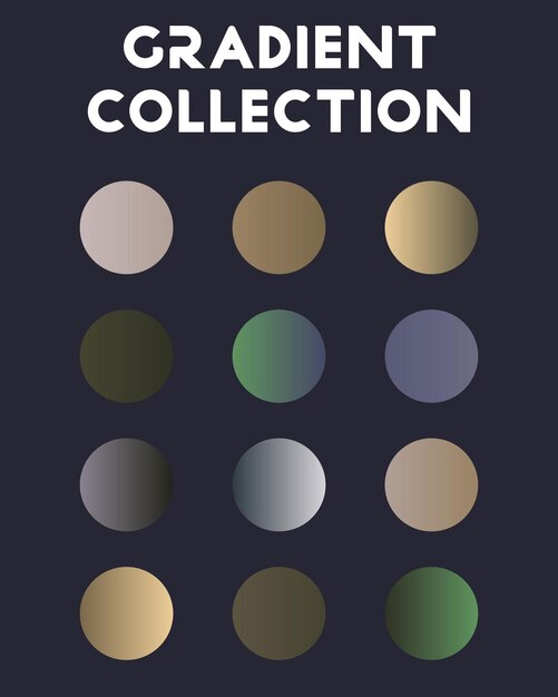Un conjunto de combinaciones de colores Colección de gradientes Ilustración vectorial