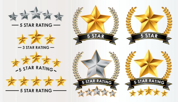 conjunto de comentarios de los clientes, calificación de 5 estrellas, vector eps aislado