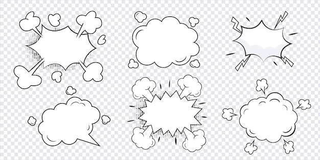 conjunto de cómics explosión de dibujos animados elemento de sonido ilustración vectorial