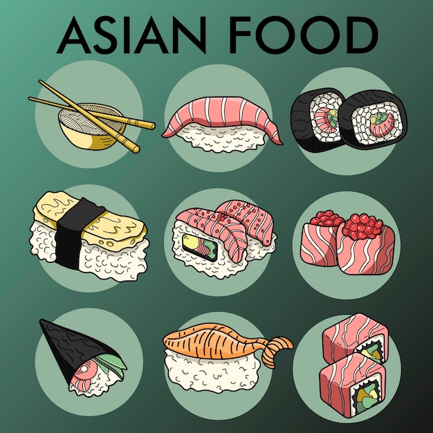 un conjunto de comida japonesa que consiste en rollos
