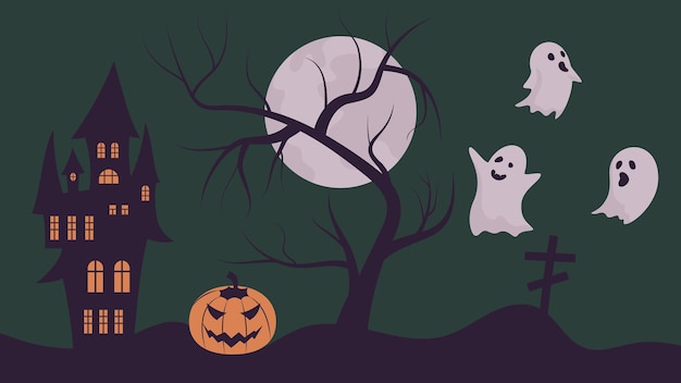 conjunto de composición minimalista de halloween negro